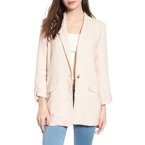 BP Light Pink Cinch Sleeve Blazer